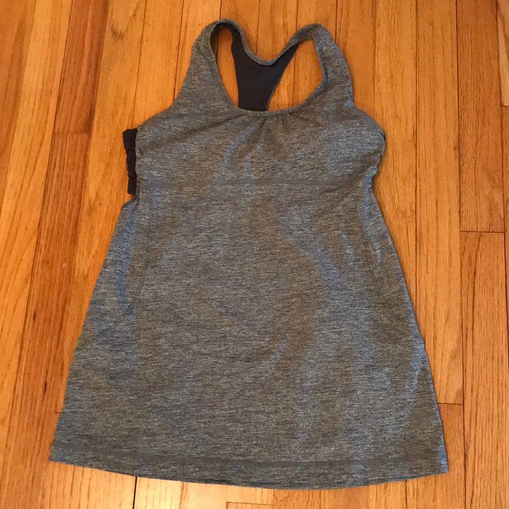 Lululemon Heather Grey Built-in Bra Athletic Tank
